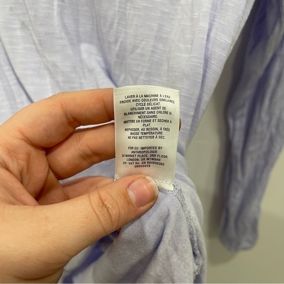 Anthropologie Deletta Embroidered Long Sleeve Top Longline Medium - Picture 7 of 9